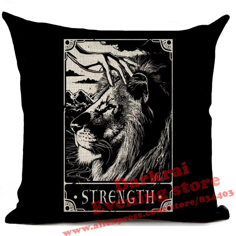 Witchcraft Tarot Style Cushion Cover Astrology Divination Pattern Sofa Throw Pillows Living Room Decorative Pillowcase 45*45Cm