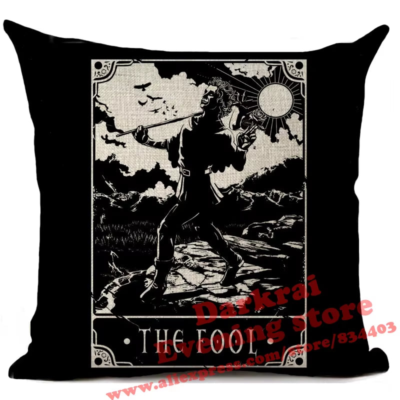Witchcraft Tarot Style Cushion Cover Astrology Divination Pattern Sofa Throw Pillows Living Room Decorative Pillowcase 45*45Cm