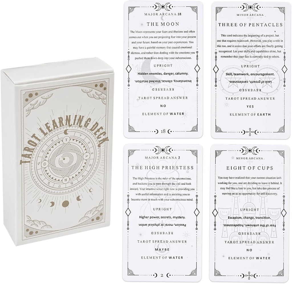 78 Clear Text Pattern Tarot Cards, Classic Tarot Learning Deck