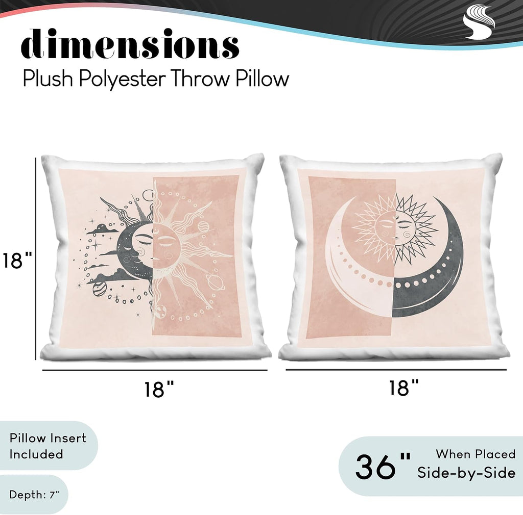 | Boho Two Tone Moon Sun, 18 X 18 Each