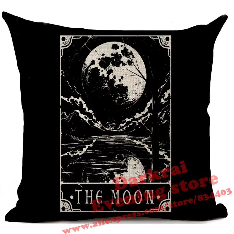 Witchcraft Tarot Style Cushion Cover Astrology Divination Pattern Sofa Throw Pillows Living Room Decorative Pillowcase 45*45Cm