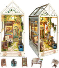 DIY Book Nook Kit,Diy Dollhouse Booknook Bookshelf Insert Decor,3D Wooden Puzzles with LED Dust Cover,Book Nook Miniature Kit,Birthday Halloween Home Decor for Teens Adult-Sylvia Garden