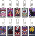 10Pcs 10Styles Tarot Pendants Keychains Arylic Tarot Card Charms Sun Moon Stitch Markers Astrology Divination Charms with Alloy Swivel Clasps for Jewelry Making DIY Crafts, 7.5Cm(Black)