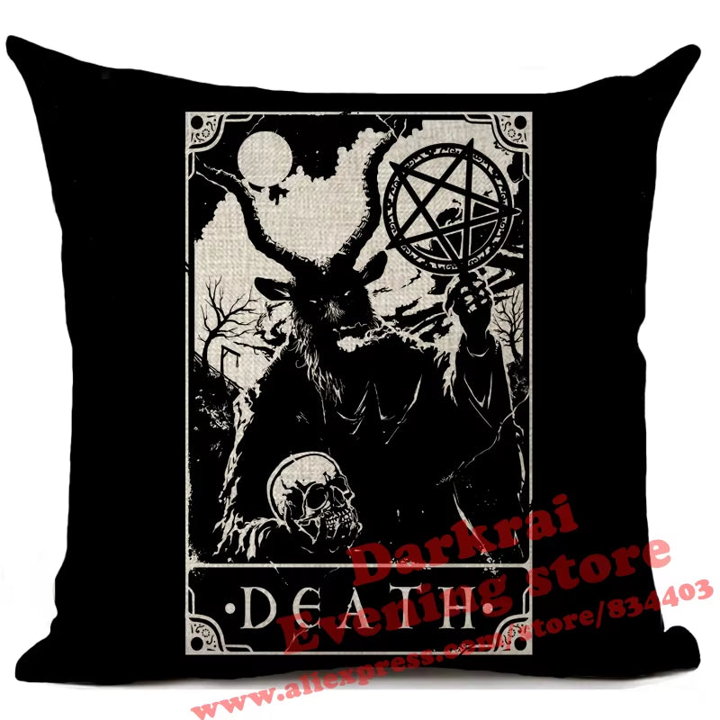 Witchcraft Tarot Style Cushion Cover Astrology Divination Pattern Sofa Throw Pillows Living Room Decorative Pillowcase 45*45Cm