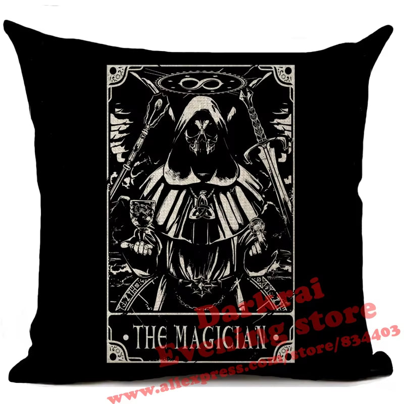 Witchcraft Tarot Style Cushion Cover Astrology Divination Pattern Sofa Throw Pillows Living Room Decorative Pillowcase 45*45Cm