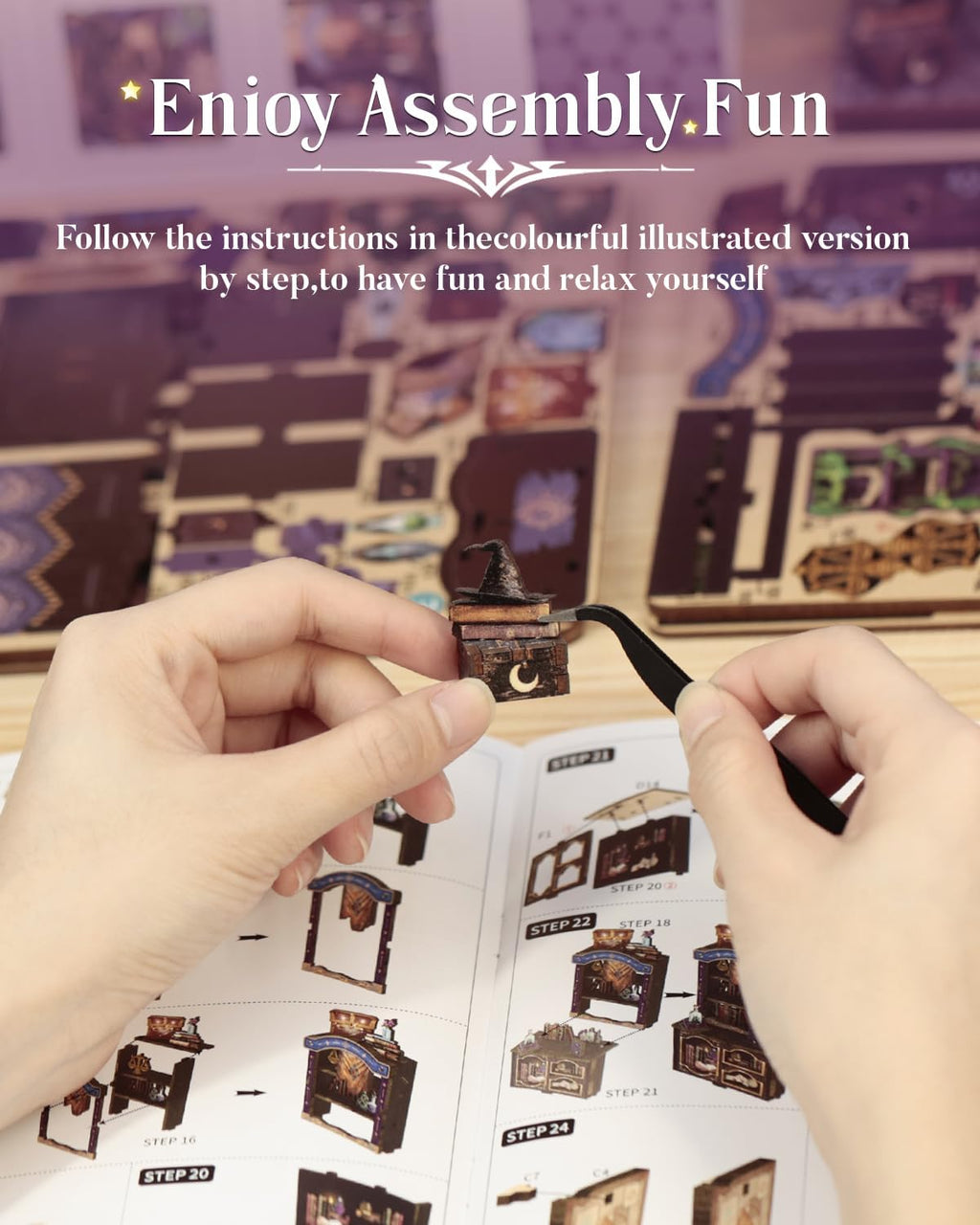 Book Nook Kit - DIY Miniature Dollhouse Kit for Adults and Teens