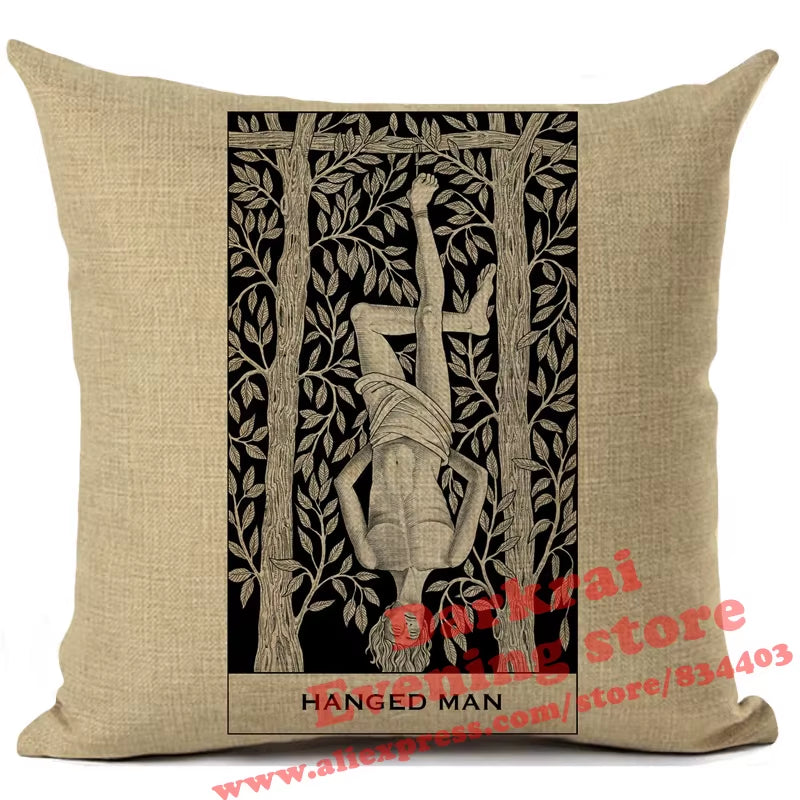 Witchcraft Tarot Style Cushion Cover Astrology Divination Pattern Sofa Throw Pillows Living Room Decorative Pillowcase 45*45Cm