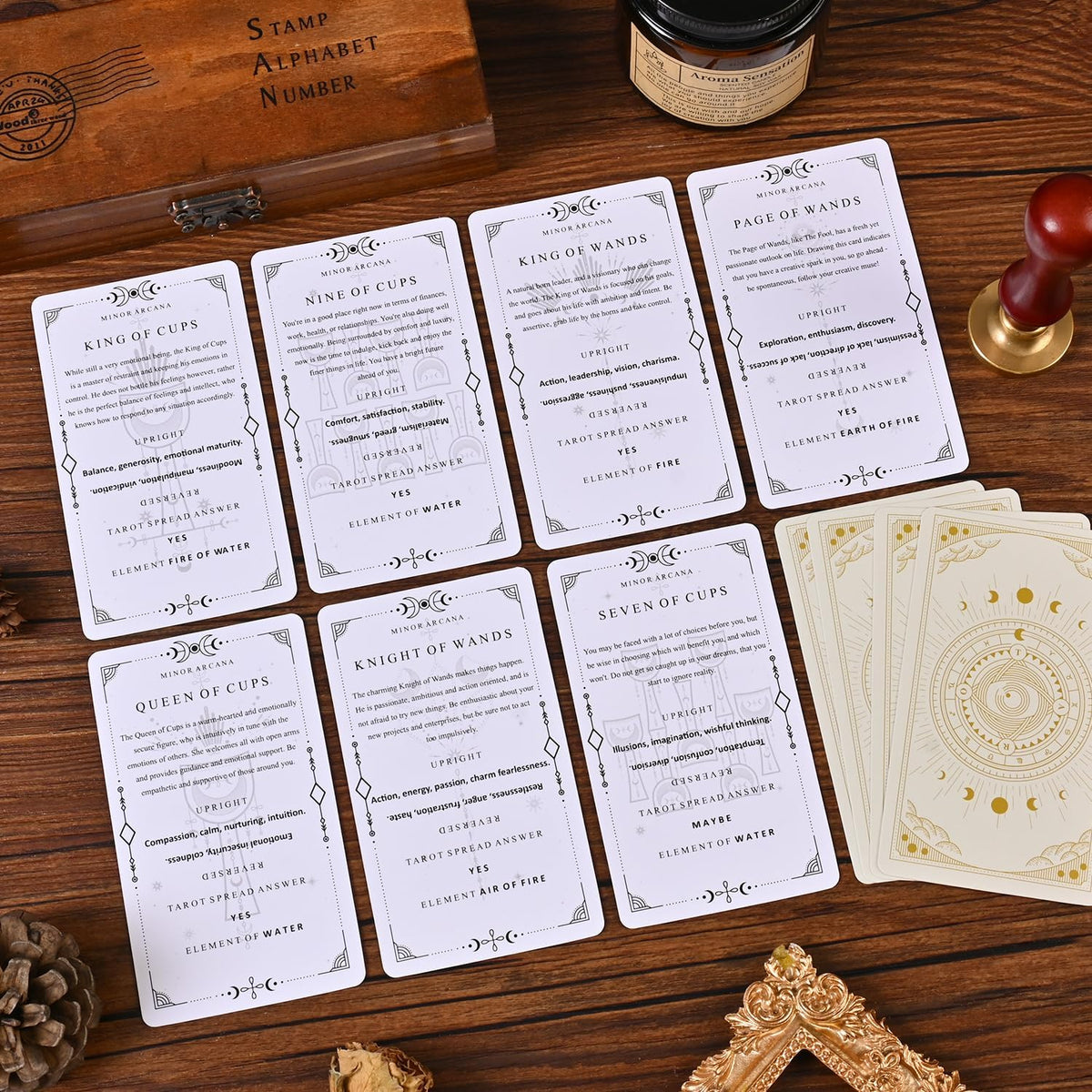78 Clear Text Pattern Tarot Cards, Classic Tarot Learning Deck