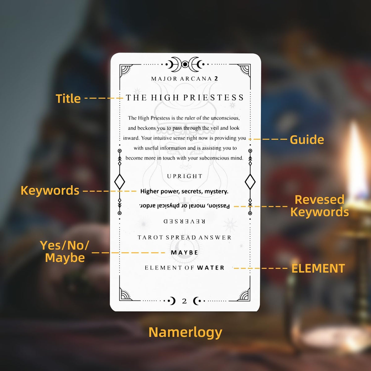 78 Clear Text Pattern Tarot Cards, Classic Tarot Learning Deck
