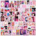 110PCS Pink Tarot Myth Magic Stickers Astrology Decals Divination Waterproof Vinyl Water Botter Laptop Decorations DIY Fortune for Skateboard Cute Kawaii Stickers