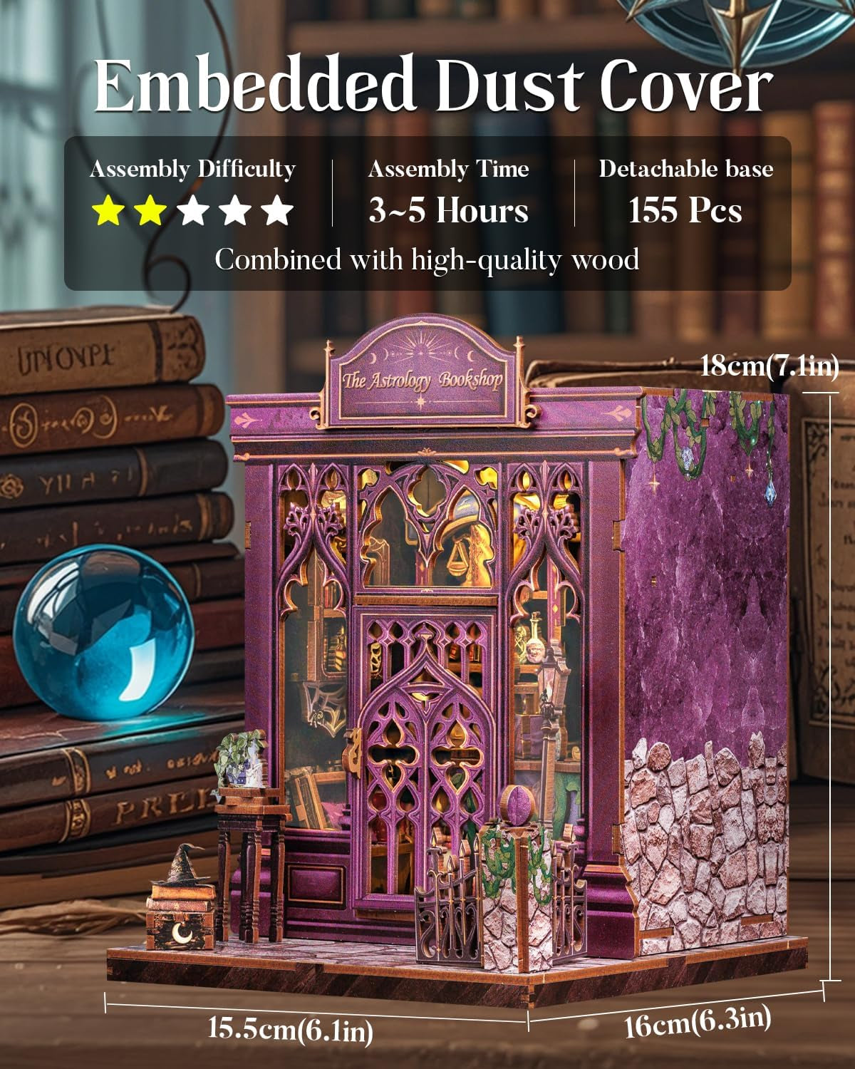 Book Nook Kit - DIY Miniature Dollhouse Kit for Adults and Teens