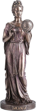 9 Inch Urania Greek Goddess of Astronomy Cold Cast Resin Antique Bronze Finish Sculpture