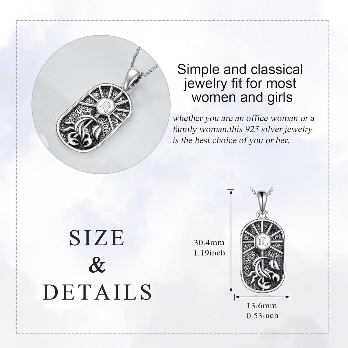 Constellation Necklace for Women 925 Sterling Silver Zodiac Sign Pendant Astrology Horoscope Constellation Jewelry